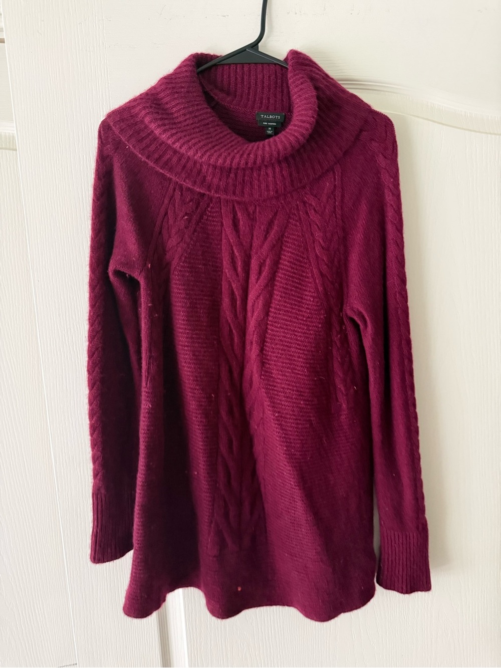 Talbots Women's Cable Cowl Sweater - Wine